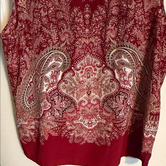 Talbots Red and Gray Paisley Blouse - Picture 3 of 7